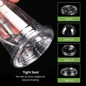 定制印花标志U形塑料杯冰咖啡波霸茶冰沙果汁泡泡茶PP宠物塑料杯带圆顶盖 - Product Image 5