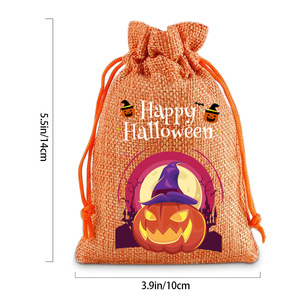 Sacchetti Regalo di Halloween con Coulisse, Stampa Zucca e <span class=keywords><strong>Fantasma</strong></span>, in Tessuto, per Bambini, Ragazze, Donne, Feste e Festività - Product Image 4