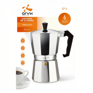 Cafetera Oryx de Aluminio para 6 Tazas, Compatible con Inducción, Tipo Moka - Product Image 2