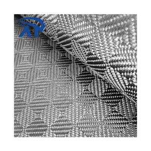 Hot Selling Product 3k 280gsm Cube Shape Design Carbon Fiber Jacquard Plaid Carbon Fiber Fabric