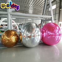 Coloré PVC arc-en-ciel ballon modèle gonflable Chrome boule miroir pour événement décoration boule à neige Type publicité gonflables