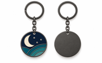 Porte-clés personnalisé en alliage de zinc avec emblème vague océanique, logo sur mesure, vente en gros, cadeau souvenir, fabricant OEM ODM en gros