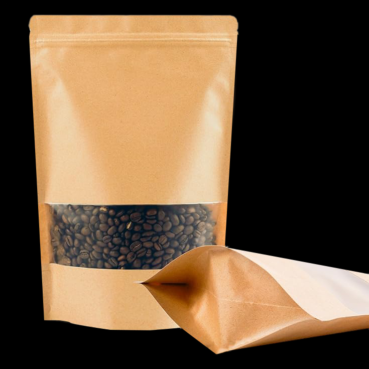 White Brown Custom Standing Zipper Recyclable