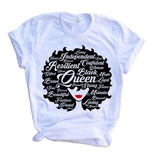 Custom Logo Casual Plain Dyed Corduroy Compressed Africa Girl White Cotton O-Neck T-Shirt for Women - Product Image 5