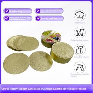 Film d'étanchéité en aluminium personnalisé pour boîte de thé en fer blanc - Or, composite PP, thermoscellable - Product Image 4