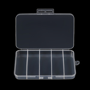 Transparent 5-Compartment Fishing Tackle Box 14.9x10.7x1.7cm Storage Case For Lures Parts Jewelry Medicine Desktop Organizer - Product Image 3