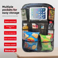 Organisateur de siège de voiture en tissu Oxford, sac de rangement pour dossier de voiture avec support suspendu pour téléphone et tablette, à fixer sur le véhicule