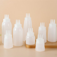 Bouteille de sauce de meilleure qualité d'usine avec bouteille de sauce à presser en plastique à 3 trous 4oz 8oz 12oz 16oz bouteilles de sauce Sqeeze