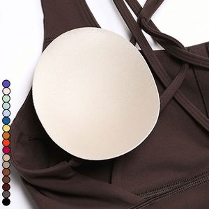 Sujetador deportivo con almohadilla para mujer, cruzado con espalda abierta Sujetador deportivo, ropa de Yoga desnuda para mujer, sujetador de Yoga con espalda cruzada, ropa de gimnasio, Top de gimnasio - Product Image 4