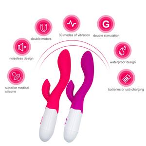 Vibrator Kelinci Realistis Harga Terjangkau 30 Mode Kecepatan Mainan Seks Dildo untuk Wanita Pasangan Dewasa - Product Image 5