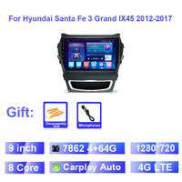 Autoradio portable Android 2DIN 9/10 pouces avec navigation GPS, amplificateur DSP et lecteur de carte SD pour Santa Fe/IX45 (2013-2018) - Garantie 1 an