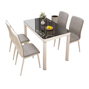 Ensemble <span class=keywords><strong>table</strong></span> et chaises de salle à manger, <span class=keywords><strong>table</strong></span> de salle à manger minimaliste pour petit appartement, <span class=keywords><strong>table</strong></span> de salle à manger <span class=keywords><strong>rectangulaire</strong></span> pour 4 <span class=keywords><strong>personnes</strong></span>, 6 <span class=keywords><strong>personnes</strong></span>, plateau en faux marbre - Product Image 6