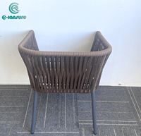 Meubles de maison modernes simples, meubles d'extérieur, table et chaises de salle à manger en corde tressée pour villa, hôtel, patio