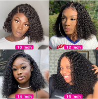 Perruque Bob Frontale Lace Transparente HD 13X4 Cheveux Humains Vierge Prix Usine, Perruque Bob Courte Style Jerry Curl Cheveux Naturels du Vietnam pour Femmes
