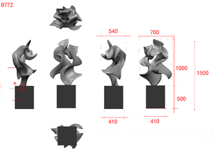 JingYue, esculturas cinéticas impresas en 3D grandes personalizadas, plan de arte abstracto de estatuas famosas hechas de material de resina duradero - Product Image 6