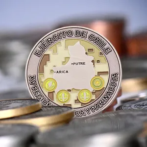 3d Metal Coin Manufacturer Custom Personalized 3D Metal Antique Coin Silver Gold Blank Token Collectible Travel Souvenir Enamel Challenge Coin