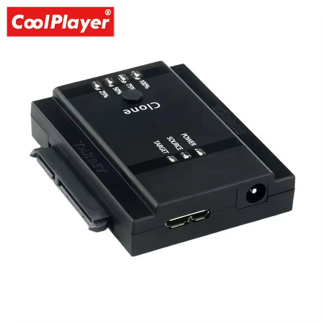 Dual SATA Hard Drive USB3.0 Portable Dock Plastic Case HDD SSD Duplicator Clone Adapter Converter