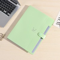 Sac organisateur de documents A4 imperméable, couleur bonbon, plastique PP, dossier à boutons extensible avec 5 pochettes