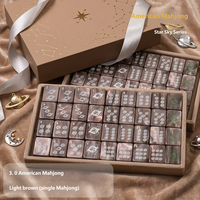 Tuiles de Mahjong en Acrylique Épaissi Haute Transparence Série Ciel Étoilé Mahjong Américain avec Sept Options de Couleurs pour Jeu de Table Familial