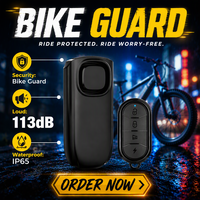 Alarme de vélo à volume réglable en 3 étapes, 113 dB, capteur de vibration, antivol, pour VTT, vente en gros, directement de l'usine