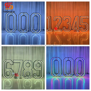 SMOOTH Vente en gros de numéros en métal colorés RGB personnalisés de 0 à 9 pour les fêtes en plein air - Product Image 1
