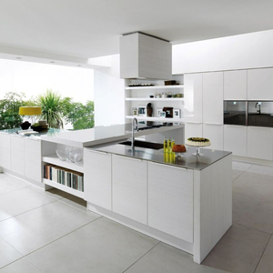 High Quality Modular Kitchen Lacquer Living Room Cabinets with Big Island Modern Kitchen Furniture for Villa