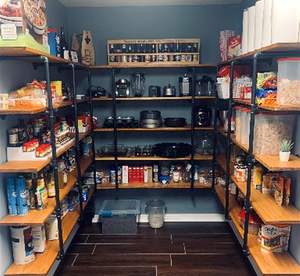 Mensola in ferro con montaggio a parete industriale con ripiano in ferro retrò nero fai da te per aprire la libreria della cucina - Product Image 3