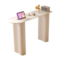 Table de bar de luxe en pierre frittée, petite table haute semi-circulaire pour salon, cuisine, cloison de séparation ou mur de balcon