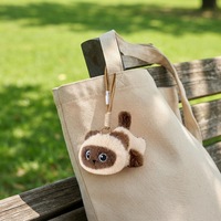 Porte-clés en peluche chat siamois brodé, jouet anti-stress mignon et kawaii, cadeau d'anniversaire, jouets en peluche personnalisés