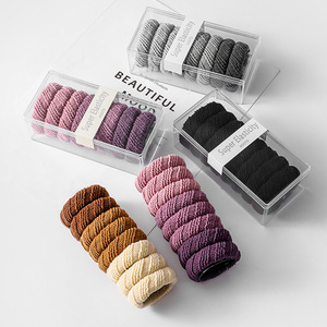 Coleteros para el Cabello, Tejidos en Nylon Grueso, Color Sólido, Súper Elásticos, para Cola de Caballo, Uso Casual, Juego en Caja - Product Image 1