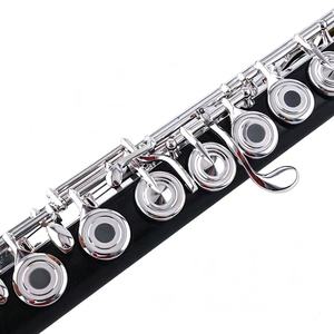 Flûte transversale en ébène de haute qualité, plaquée argent, design à trous ouverts, flûte en <span class=keywords><strong>bois</strong></span> - Product Image 4