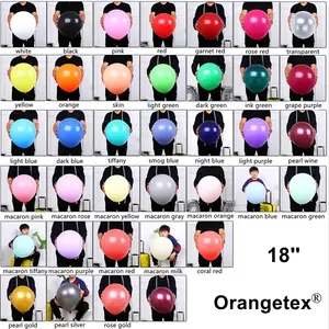 Orangetex ลูกโป่งแบบผิวด้าน,ลูกโป่งยางฮีเลียมมาตรฐานขนาด5/10/12/18/24/36นิ้วสำหรับตกแต่งงานเลี้ยงทรงกลม