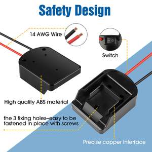 Adaptador de batería para <span class=keywords><strong>herramienta</strong></span> eléctrica de 18V, montaje de fuente de alimentación con cables, conector convertidor de batería, adaptador de corriente DIY - Product Image 5