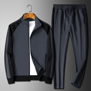 Venta al por mayor ropa personalizada <span class=keywords><strong>chándal</strong></span> Casual de dos piezas traje para correr primavera otoño deportes sudadera Joggers hombres ropa de calle chaqueta - Product Image 4