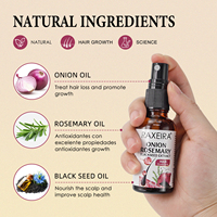 Spray capillaire à l'huile d'oignon et à l'huile essentielle de romarin pour la croissance des cheveux, la réparation des dommages et la repousse des racines (Marque Privée)