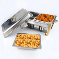 YITIAN Réchaud de buffet hydraulique pliant en acier inoxydable pour service de mariage et traiteur, chauffe-plats de buffet, ensemble chauffe-plats