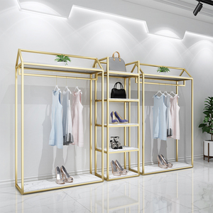 Nordic Iron Suit Hanger Corrosion Protection Women's Side Hanging Clothing Display Rack for Floor Store <strong>Shelving</strong> - Product Image 6