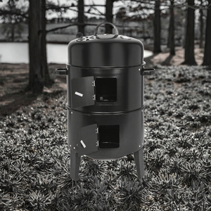 <span class=keywords><strong>Asador</strong></span> de <span class=keywords><strong>Carbón</strong></span> Portátil 3 en 1 de Acero para Acampar, Barbacoa y Ahumador con Funciones de Barbacoa y Ahumador - Product Image 3