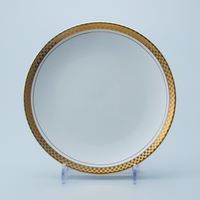 JQY Assiettes de Présentation de Luxe en Porcelaine à Bord Doré pour Mariages et Réceptions, Vaisselle en Porcelaine Fine, Assiettes de Dîner