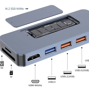 <span class=keywords><strong>Hub</strong></span> <span class=keywords><strong>USB</strong></span> <span class=keywords><strong>C</strong></span> con PD de 100W, <span class=keywords><strong>USB</strong></span>-<span class=keywords><strong>C</strong></span>/<span class=keywords><strong>USB</strong></span>-A 3.2, Lector de Tarjetas SD/TF, Estación de Acoplamiento para Portátil, en Existencia - Product Image 1