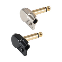 Haute qualité Akai Mini plat doré placage à Angle droit Audio 6.35mm TS L connecteur Jack pour guitare pédalier câble de raccordement
