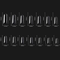 Ongles artificiels longs de qualité salon, 24 pièces, forme stiletto, couvrance totale, en ABS, à presser, avec lime offerte