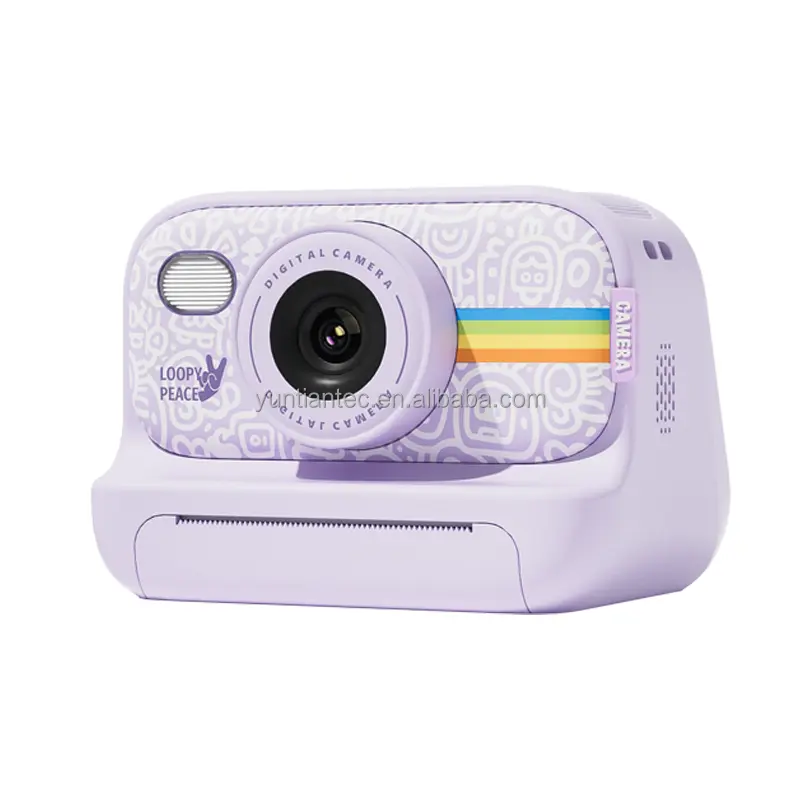 Fotocamera con stampa a colori istantanea per adulti macchina fotografica per bambini giocattoli con carta termica stampante digitale Webcam