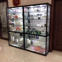 Armoire de rangement avec vitrine d'exposition de peinture éclairée