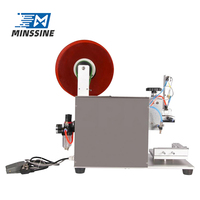 Machine d'étiquetage semi-automatique électrique pour bouteilles en plastique, verre, papier, métal, autocollants adhésifs pour usines chinoises, surfaces planes