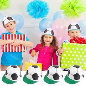 Accessoire de costume d'anniversaire pour enfants, casquette de football noire, blanche et verte, chapeau de fête en plastique - Product Image 2