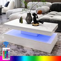 Table basse en bois moderne haute brillance ensemble de table basse blanche