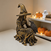 Ornements de sorcière en résine pour Halloween, vente directe d'usine, ornements en résine pour la décoration de fête, cadeaux