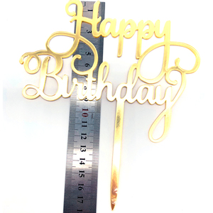 Decorazione per <span class=keywords><strong>Torta</strong></span> in Acrilico <span class=keywords><strong>Personalizzata</strong></span> 'Happy Birthday' Effetto Specchio Oro Rosa per Natale, Laurea, Pasqua e Capodanno - Product Image 5