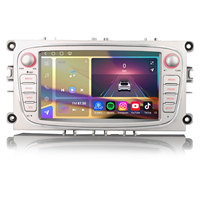 Radio para Auto Erisin ES9068FS de 7 Pulgadas con Android 16 para Ford Mondeo, Focus, C-Max, S-Max, Galaxy, Pantalla IPS de 7 Pulgadas, CarPlay Inalámbrico, DAB+, 8GB, 128GB